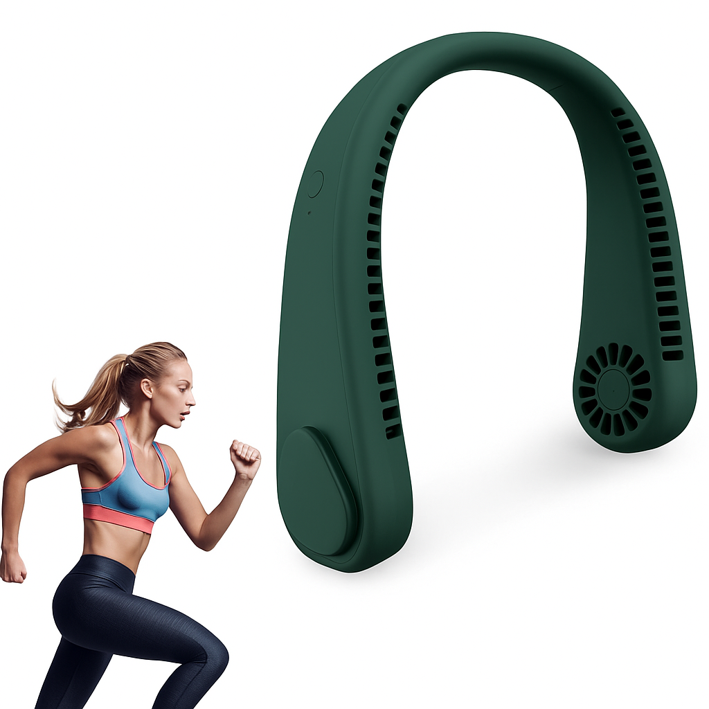 Ventilator portabil pentru gat, Zola, fara fir,  flexibil, 3 viteze, reincarcabil,  20.35 X 18.45 x 5.73 cm, verde Ventilator portabil pentru gat, Zola, fara fir,  flexibil, 3 viteze, reincarcabil,  20.35 X 18.45 x 5.73 cm, verde